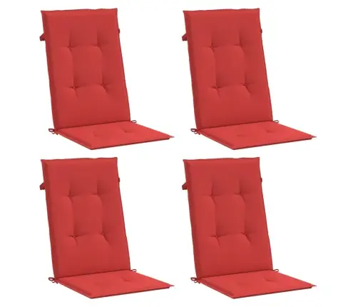 Sodo Kėdės Pagalvėlės, 4Vnt., Raudonos, 120X50X3cm Audinys