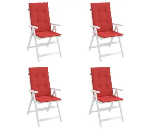 Sodo Kėdės Pagalvėlės, 4Vnt., Raudonos, 120X50X3cm Audinys