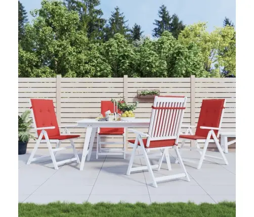 Sodo Kėdės Pagalvėlės, 4Vnt., Raudonos, 120X50X3cm Audinys