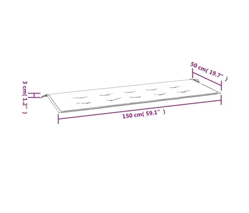 Dārza Sola Matracis, 150X50X3 Cm, Audums, Sarkans Vidaxl