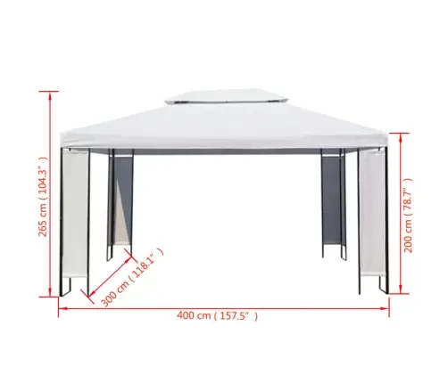 Dārza Nojume, 3X4 M, Balta Vidaxl