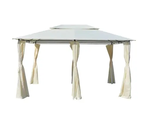 Dārza Nojume Ar Aizkariem, 4X3 M, Balta Vidaxl