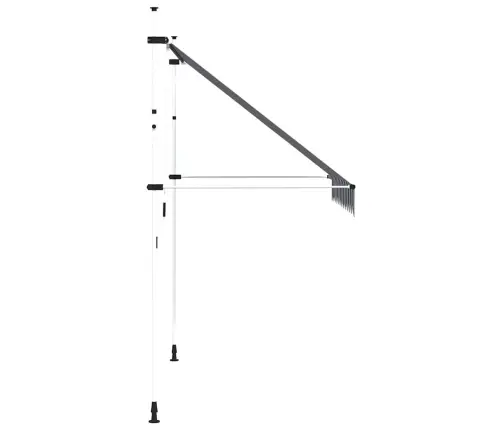 Käsitsi Kokkupandav Varikatus, Sinise-Valgetriibuline, 250 Cm