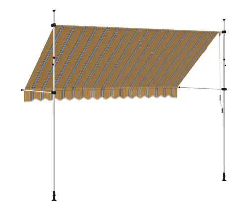 Kokkupandav Varikatus, Kollase-Sinisetriibuline, 350 Cm