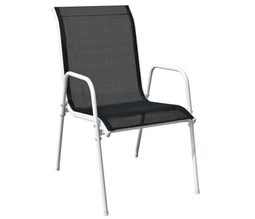 9-Daļīgs Dārza Mēbeļu Komplekts, Tērauds, Melns Vidaxl