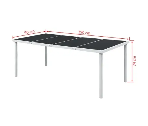 9-Daļīgs Dārza Mēbeļu Komplekts, Tērauds, Melns Vidaxl