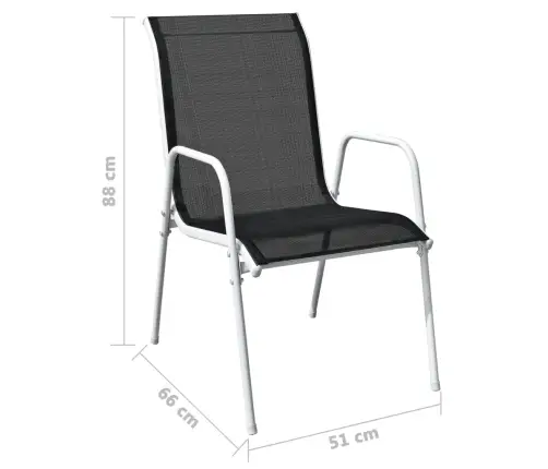 9-Daļīgs Dārza Mēbeļu Komplekts, Tērauds, Melns Vidaxl