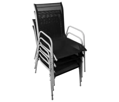 5-Daļīgs Dārza Mēbeļu Komplekts, Tērauds, Melns Vidaxl