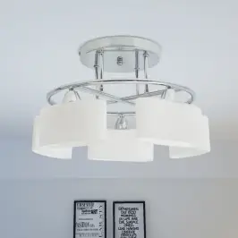 Lubų Šviestuvas Su Elipsoid. Stiklo Gaubtais 5 X E14, 200W
