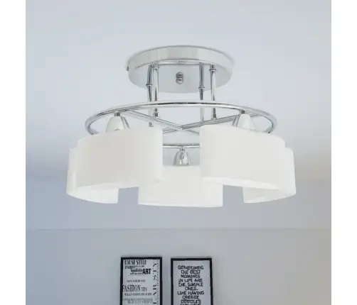Griestu Lampa Ar Elipsoidāliem Abažūriem, 5 E14 Spuldzes, 200 W Vidaxl Griestu Lampa Ar Elipsoidāliem Abažūriem, 5 E14 Spuldzes, 200 W Vidaxl
