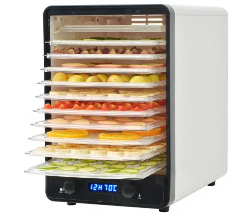 Maisto Džiovintuvas Su 10 Padėklų, 550 W, Baltas