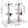 Dubultais Sulas Dispensers, 2 X 8 L, Nerūsējošs Tērauds Vidaxl