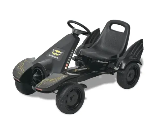 Pedalais Minamas Kartingas Su Reguliuojama Sėdyne, Juodas