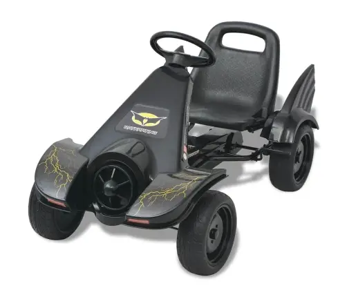 Pedalais Minamas Kartingas Su Reguliuojama Sėdyne, Juodas