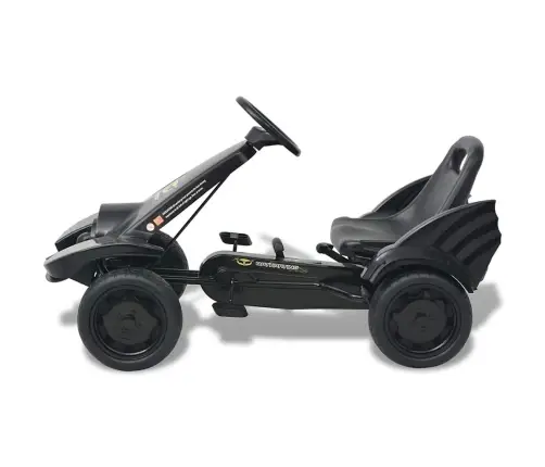 Pedalais Minamas Kartingas Su Reguliuojama Sėdyne, Juodas