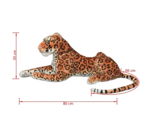 Rotaļu Leopards, Xxl, Brūns Plīšs Vidaxl