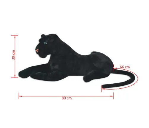 Rotaļu Pantera, Xxl, Melns Plīšs Vidaxl