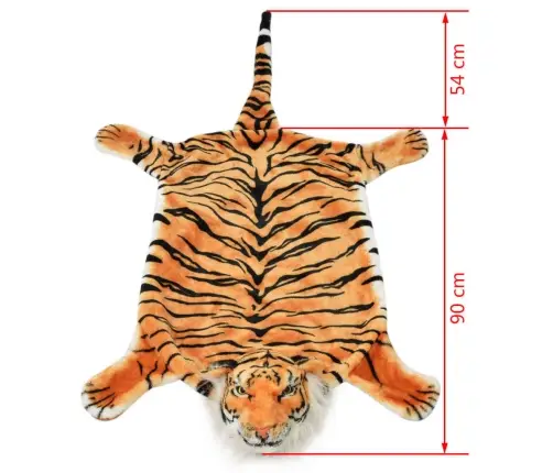 Tīģera Paklājs, 144 Cm, Brūns Plīšs Vidaxl