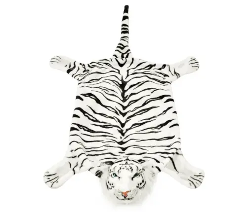 Tīģera Paklājs, 144 Cm, Balts Plīšs Vidaxl