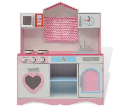 Mänguköök, Puidust 82 X 30 X 100 Cm Roosa Ja Valge