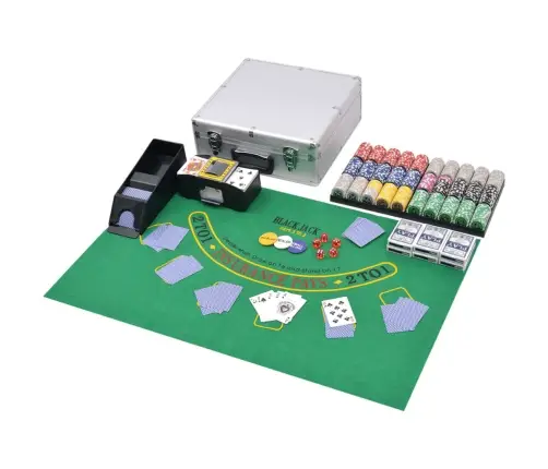 600 Laseržetooniga Komplekt Pokker/Blackjack Alumiiniumkohvris