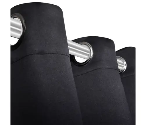 Aptumšojoši Aizkari Ar Riņķiem, 2 Gab., 135X175 Cm, Melni Vidaxl