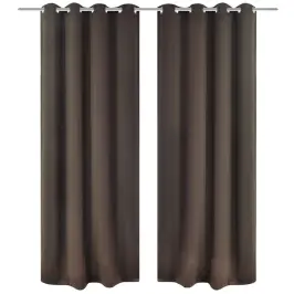 Pimendavad Kardinad 2 Tk Metallöösidega 135 X 175 cm Pruun