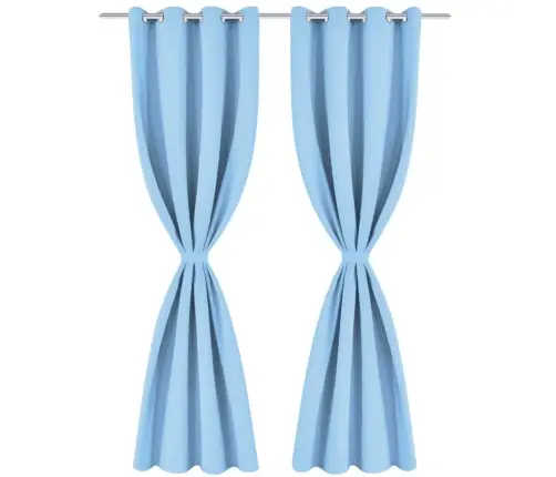 Aptumšojoši Aizkari Ar Riņķiem, 2 Gab., 135X175 Cm, Tirkīzzili Vidaxl