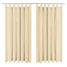 Aasadega Mikrosatiinist Kardinad 2 Tk 140 X 175 cm Beež