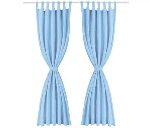 Aasadega Mikrosatiinist Kardinad 2 Tk 140 X 175 cm Türkiis