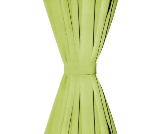 Aizkari Ar Cilpām, 2 Gab., 140X175 Cm, Smalks Satīns, Zaļi Vidaxl