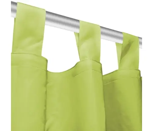 Aizkari Ar Cilpām, 2 Gab., 140X175 Cm, Smalks Satīns, Zaļi Vidaxl