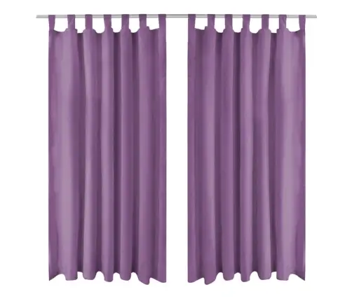 Aasadega Mikrosatiinist Kardinad 2 Tk 140 X 225 cm Lilla