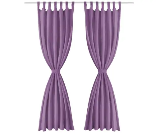 Aasadega Mikrosatiinist Kardinad 2 Tk 140 X 225 cm Lilla