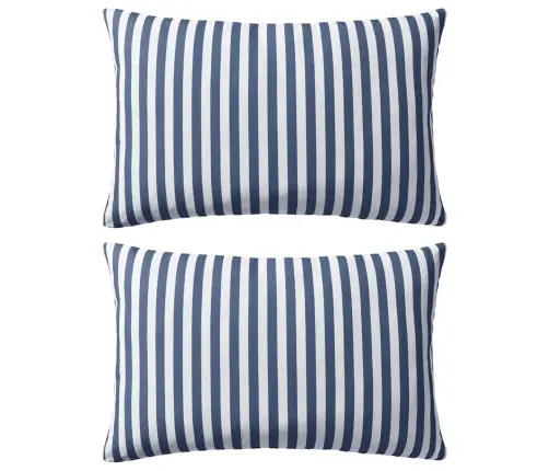 Lauko Pagalvės, 2 Vnt., Tamsiai Mėlynos Sp., 60X40cm Dryžuotos