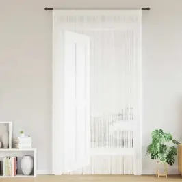 Nöörkardinad 2 Tk, 100 X 250 cm Valge