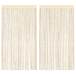 Nöörkardinad 2 Tk, 100 X 250 cm Kreemjasvalge
