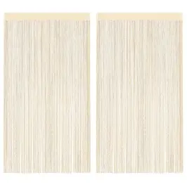 Bārkšu Aizkari, 2 Gab., 100X250 Cm, Krēmkrāsā Vidaxl