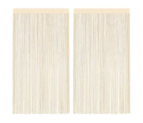 Nöörkardinad 2 Tk, 100 X 250 cm Kreemjasvalge