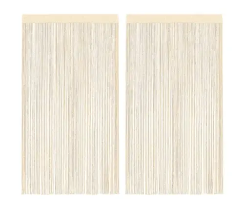 Bārkšu Aizkari, 2 Gab., 140X250 Cm, Krēmkrāsā Vidaxl