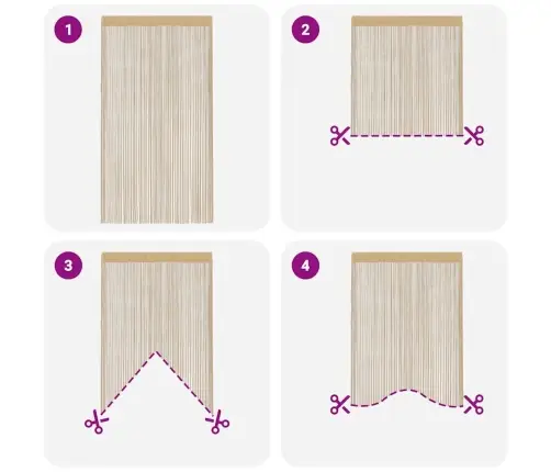 Virvelinės Užuolaidos, 2Vnt., 140X250cm Smėlio Spalvos