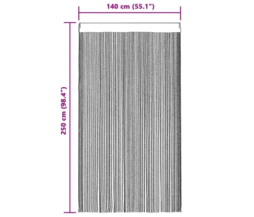 Nöörkardinad 2 Tk, 140 X 250 cm Sinine