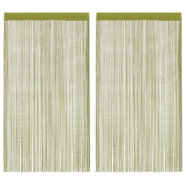 Nöörkardinad 2 Tk, 100 X 250 cm Roheline