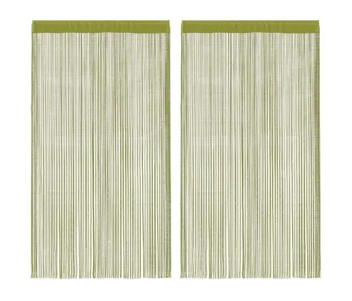 Bārkšu Aizkari, 2 Gab., 100X250 Cm, Zaļi Vidaxl