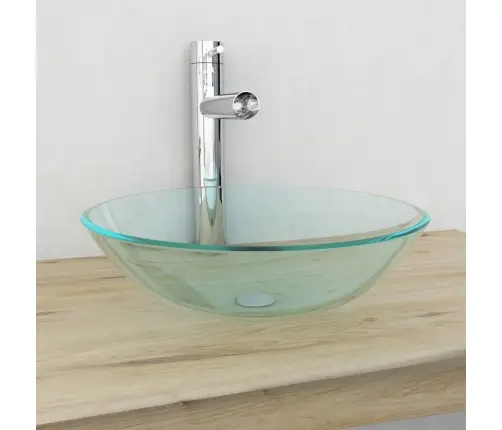 Izlietne No Rūdīta Stikla, 42 Cm, Caurspīdīga Vidaxl