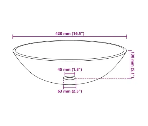 Vidaxli Karastatud Klaasist Valamu, 42 cm Matt