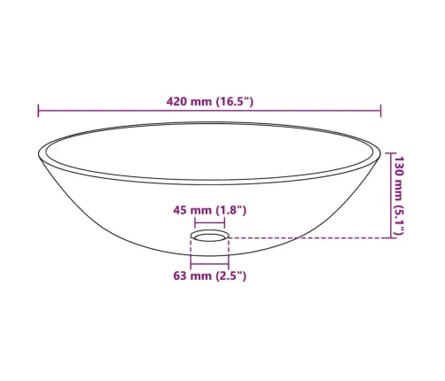 Vidaxli Karastatud Klaasist Valamu, 42 cm Must