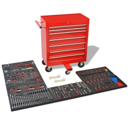 Instrumentu Ratiņi Ar 1125 Instrumentiem, Sarkani, Tērauda Vidaxl