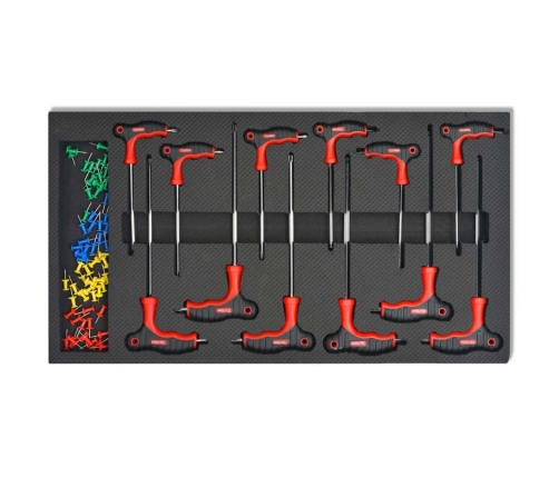 Instrumentu Ratiņi Ar 1125 Instrumentiem, Sarkani, Tērauda Vidaxl