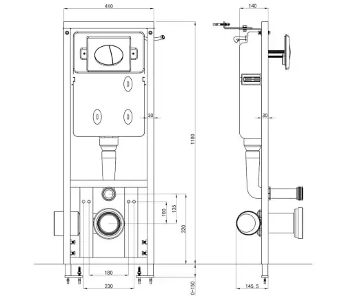 Augstā Tualetes Poda Tvertne 11 L 41X14X(110-125) Cm Vidaxl